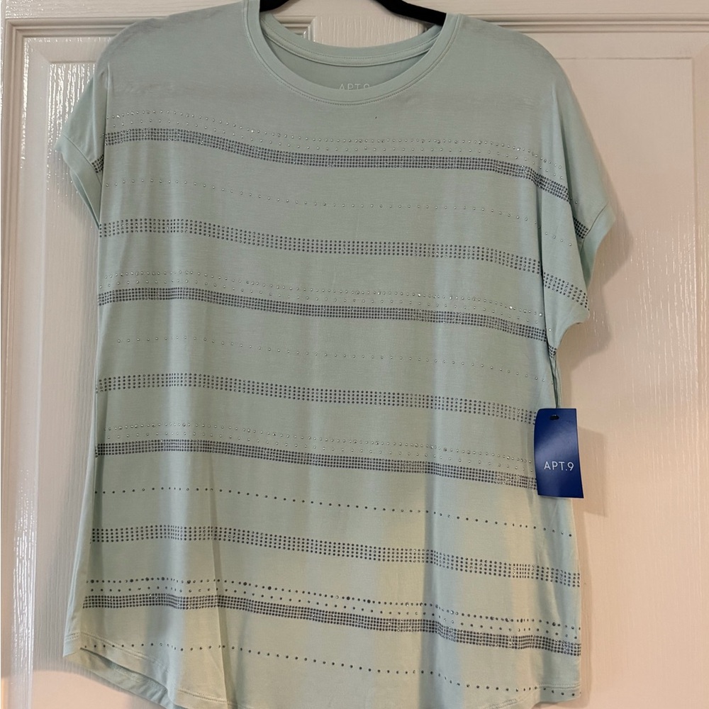 Kohl's Apt. 9 Women's Green Frost Short Sleeve Tee